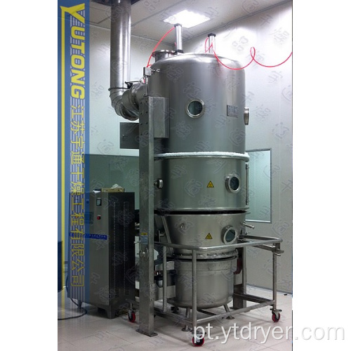 Máquina de secagem por fluidificação farmacêutica